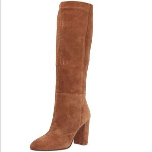 Brown tall suede boots - Bamboo